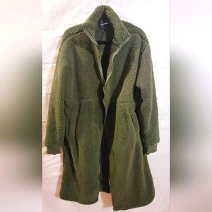 NWOT Long Fuzzy Teddy Shacket Coat